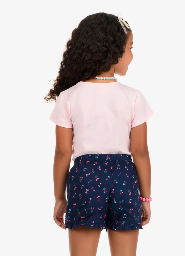 Rovi Kids - Conjunto Blusa com Shorts Feminino Azul 2
