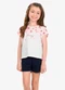 Rovi Kids - Conjunto Blusa com Shorts Feminino Rosa - variação: Bege