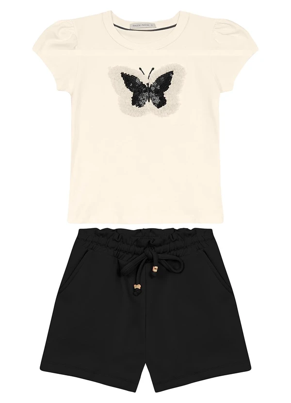 Trick Nick - Conjunto Blusa com Shorts Feminino Preto