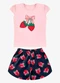 Rovi Kids - Conjunto Blusa com Shorts Feminino Rosa - variação: Rosa