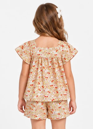 Select - Conjunto Blusa com Shorts Infantil Amarelo - SELECT
