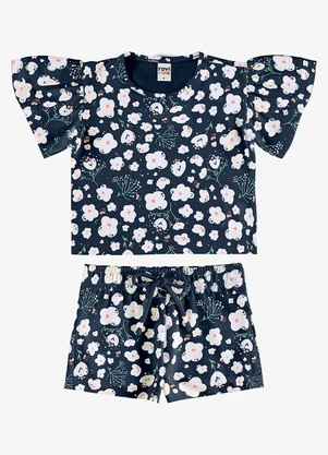 Rovi Kids - Conjunto Blusa com Shorts Infantil Azul - ROVI KIDS