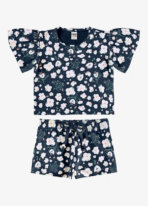 Rovi Kids - Conjunto Blusa com Shorts Infantil Azul - ROVI KIDS