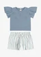 Rovi Kids - Conjunto Blusa com Shorts Infantil Bege - variação: Azul