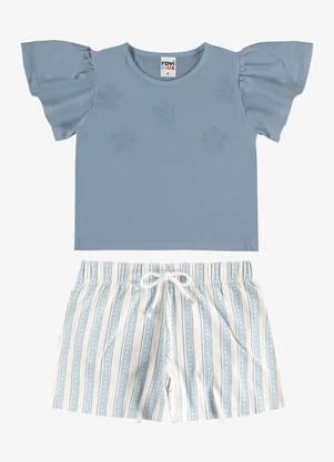 Rovi Kids - Conjunto Blusa com Shorts Infantil Azul - ROVI KIDS
