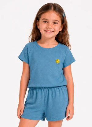 Select - Conjunto Blusa com Shorts Infantil Azul - SELECT