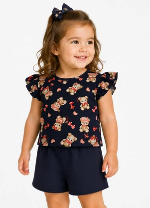 Trick Nick - Conjunto Blusa com Shorts Infantil Azul - TRICK NICK