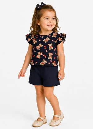 Trick Nick - Conjunto Blusa com Shorts Infantil Azul - TRICK NICK