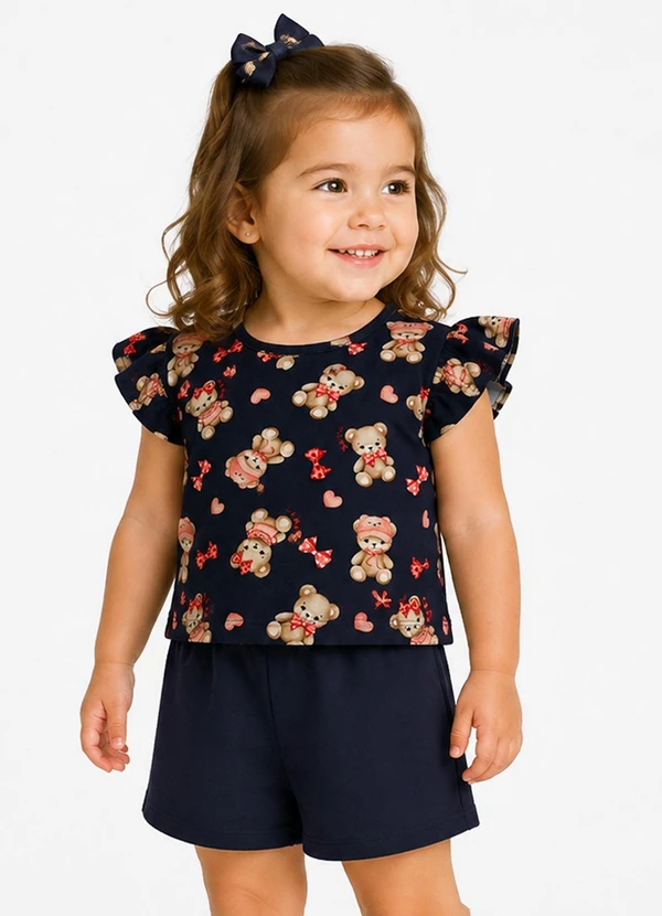 Trick Nick - Conjunto Blusa com Shorts Infantil Azul