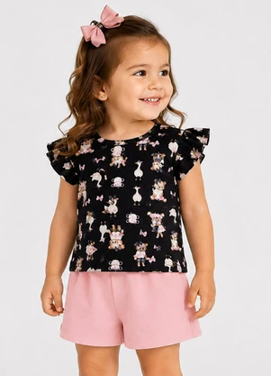 Trick Nick - Conjunto Blusa com Shorts Infantil Azul - TRICK NICK
