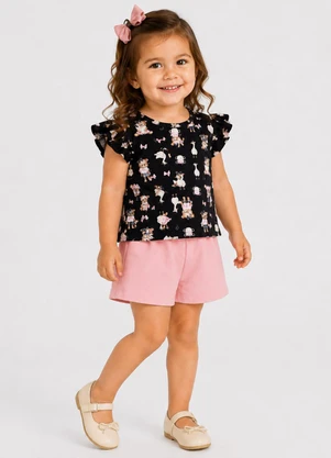 Trick Nick - Conjunto Blusa com Shorts Infantil Azul - TRICK NICK
