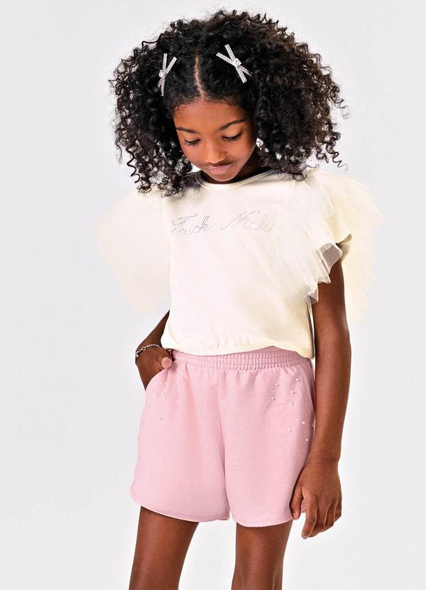 Trick Nick - Conjunto Blusa com Shorts Infantil Bege
