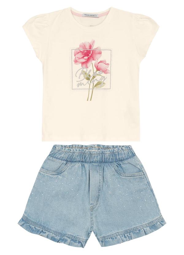 Trick Nick - Conjunto Blusa com Shorts Infantil Bege 2