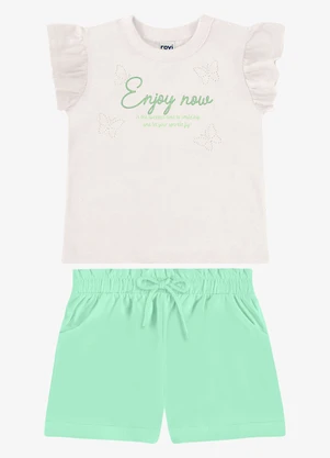 Rovi Kids - Conjunto Blusa com Shorts Infantil Verde - ROVI KIDS