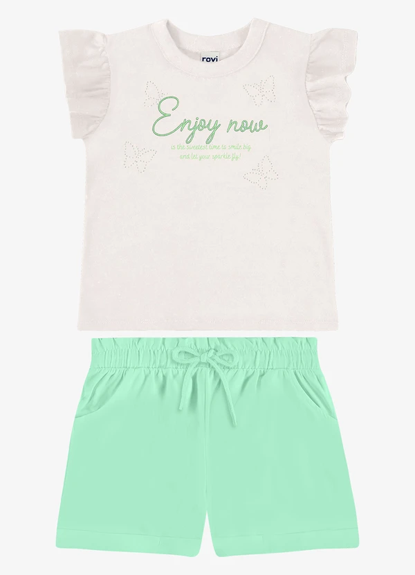 Rovi Kids - Conjunto Blusa com Shorts Infantil Verde