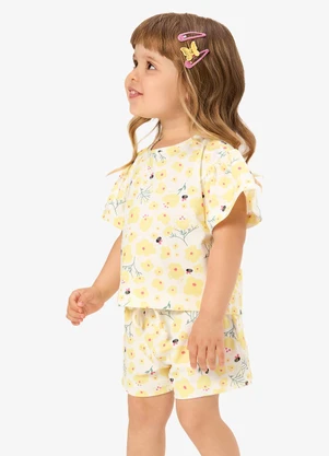 Rovi Kids - Conjunto Blusa com Shorts Infantil Bege - ROVI KIDS