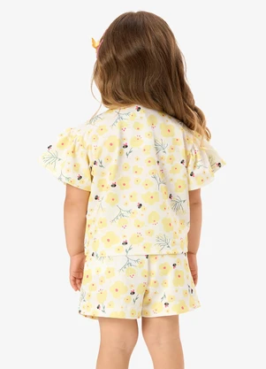 Rovi Kids - Conjunto Blusa com Shorts Infantil Bege - ROVI KIDS