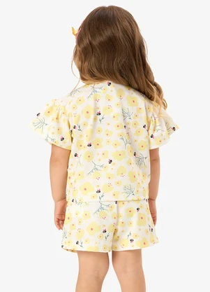 Rovi Kids - Conjunto Blusa com Shorts Infantil Bege - ROVI KIDS