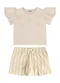Rovi Kids - Conjunto Blusa com Shorts Infantil Bege - variação: Bege