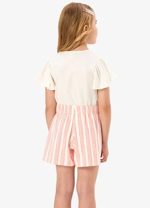 Rovi Kids - Conjunto Blusa com Shorts Infantil Bege - ROVI KIDS