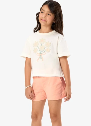 Rovi Kids - Conjunto Blusa com Shorts Infantil Bege - ROVI KIDS