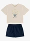 Rovi Kids - Conjunto Blusa com Shorts Infantil Bege - variação: Bege