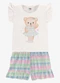 Rovi Kids - Conjunto Blusa com Shorts Infantil Rosa - variação: Bege