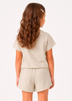 Select - Conjunto Blusa com Shorts Infantil Bege - SELECT