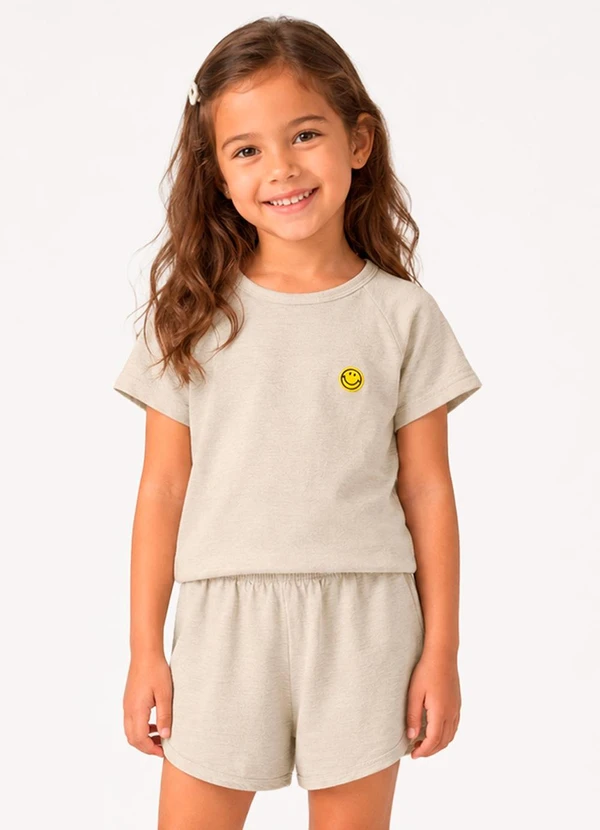 Select - Conjunto Blusa com Shorts Infantil Bege