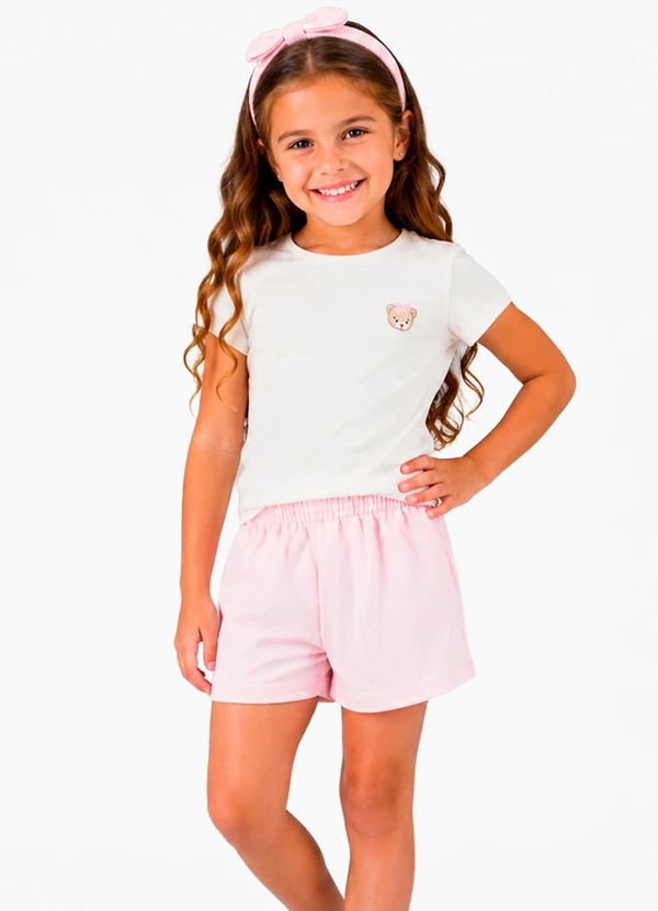 Select - Conjunto Blusa com Shorts Infantil Bege