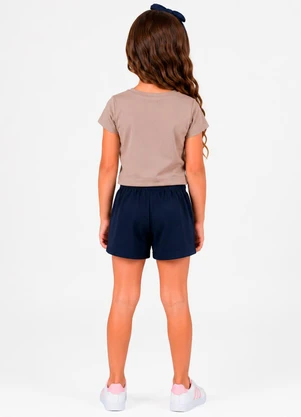 Select - Conjunto Blusa com Shorts Infantil Bege - SELECT
