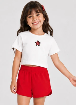 Select - Conjunto Blusa com Shorts Infantil Bege - SELECT