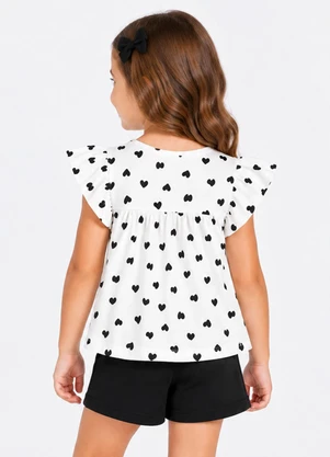 Select - Conjunto Blusa com Shorts Infantil Bege - SELECT