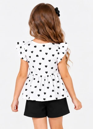Select - Conjunto Blusa com Shorts Infantil Bege - SELECT
