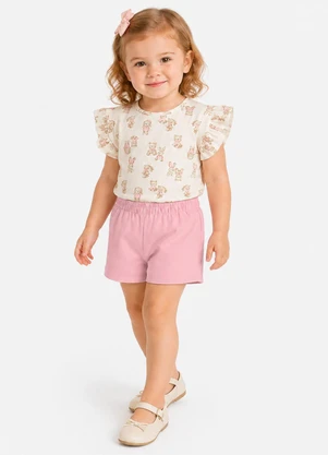 Trick Nick - Conjunto Blusa com Shorts Infantil Branco - TRICK NICK