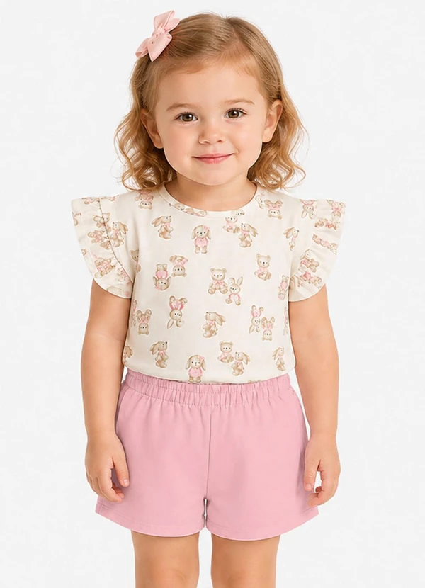 Trick Nick - Conjunto Blusa com Shorts Infantil Branco