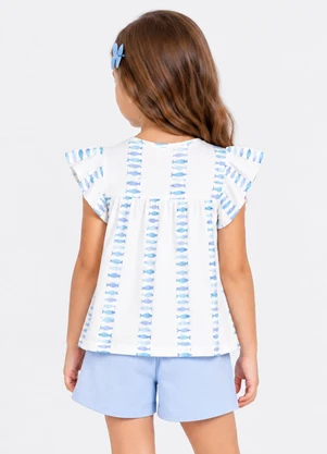 Select - Conjunto Blusa com Shorts Infantil Branco - SELECT