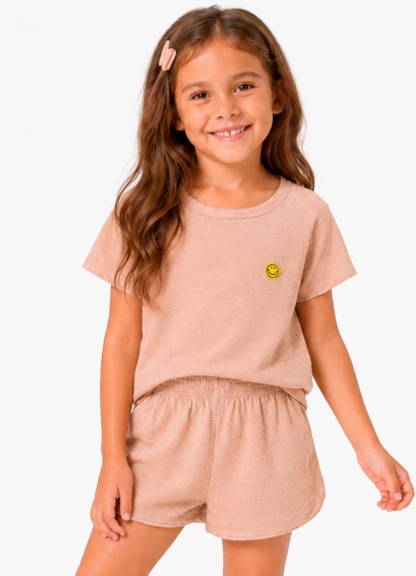 Select - Conjunto Blusa com Shorts Infantil Marrom