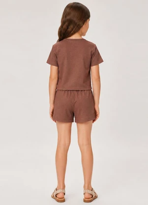 Select - Conjunto Blusa com Shorts Infantil Marrom - SELECT
