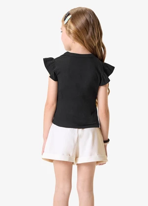 Rovi Kids - Conjunto Blusa com Shorts Infantil  Preto - ROVI KIDS