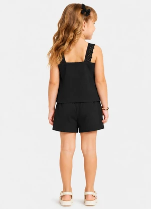 Trick Nick - Conjunto Blusa com Shorts Infantil Preto - TRICK NICK