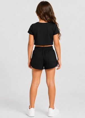 Select - Conjunto Blusa com Shorts Infantil Preto - SELECT
