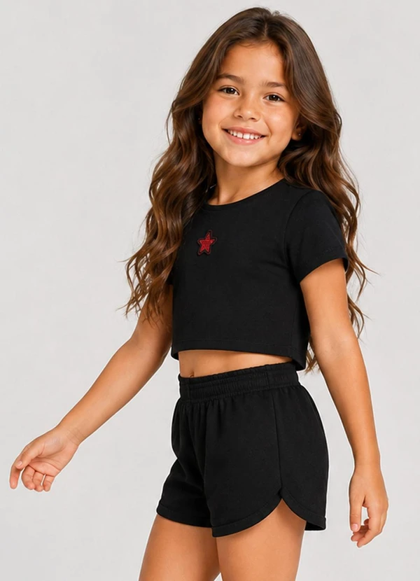 Select - Conjunto Blusa com Shorts Infantil Preto