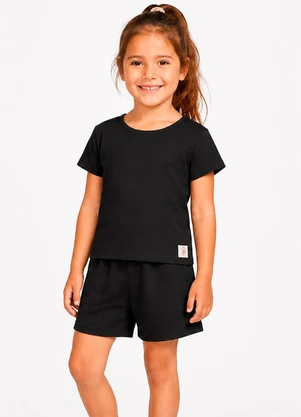 Select - Conjunto Blusa com Shorts Infantil Preto - SELECT