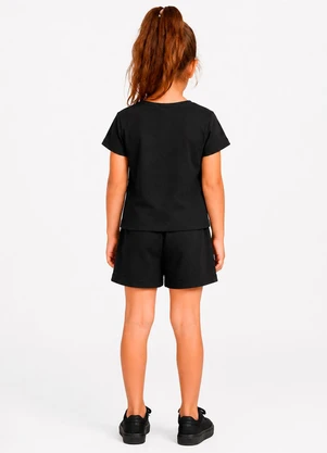 Select - Conjunto Blusa com Shorts Infantil Preto - SELECT