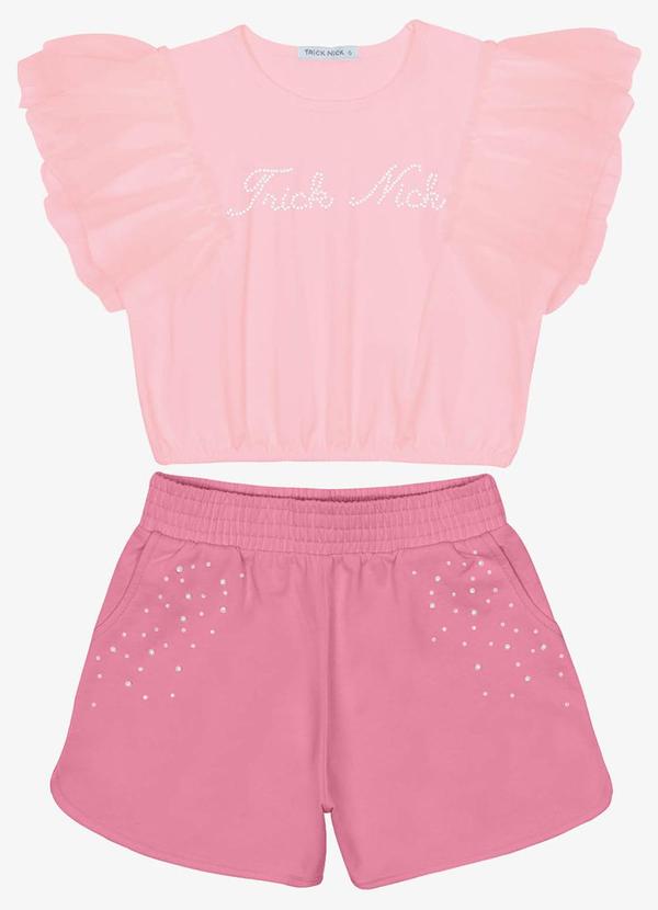 Trick Nick - Conjunto Blusa com Shorts Infantil Rosa