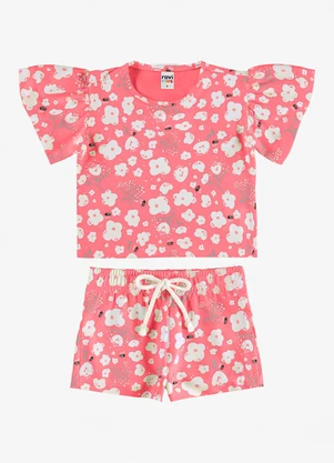 Rovi Kids - Conjunto Blusa com Shorts Infantil Rosa - ROVI KIDS