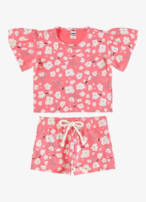 Rovi Kids - Conjunto Blusa com Shorts Infantil Rosa - ROVI KIDS