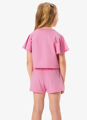 Rovi Kids - Conjunto Blusa com Shorts Infantil Rosa - ROVI KIDS