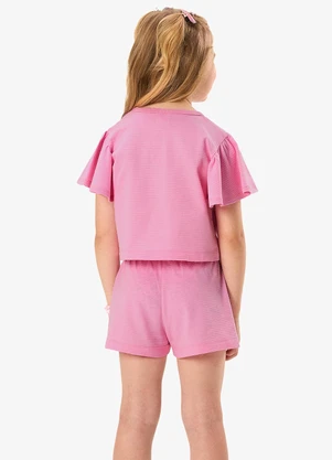 Rovi Kids - Conjunto Blusa com Shorts Infantil Rosa - ROVI KIDS